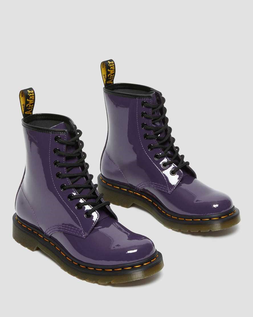 Blackcurrant Patent Lamper Women's Dr Martens 1460 Patent Leather Lace Up Boots | 460573-VMT