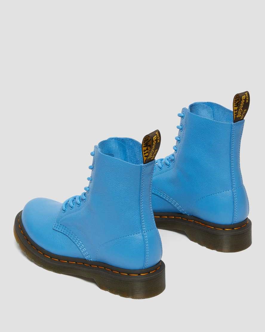 Blue Virginia Women's Dr Martens 1460 Pascal Virginia Leather Lace Up Boots | 359867-FQI