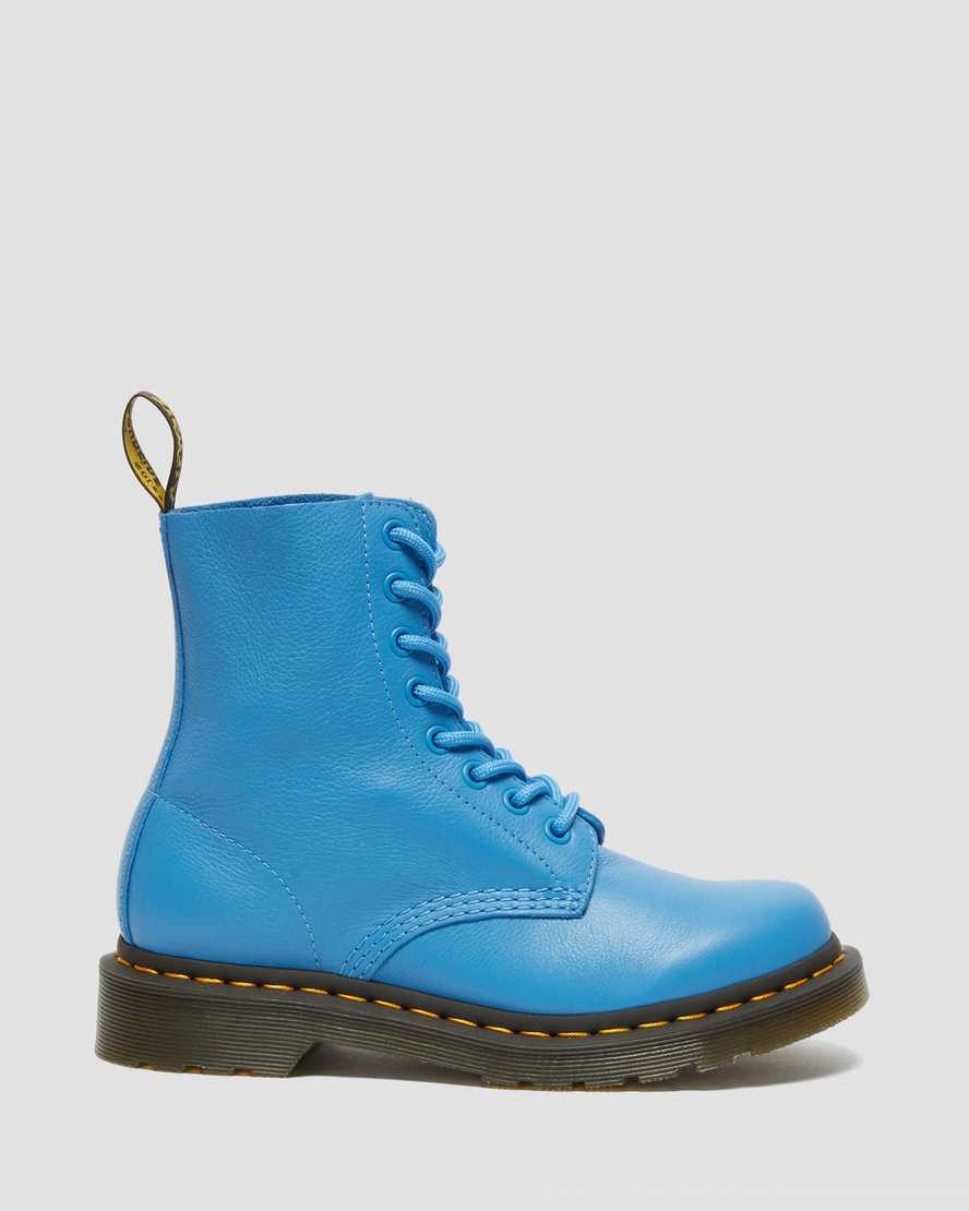 Blue Virginia Women's Dr Martens 1460 Pascal Virginia Leather Lace Up Boots | 359867-FQI