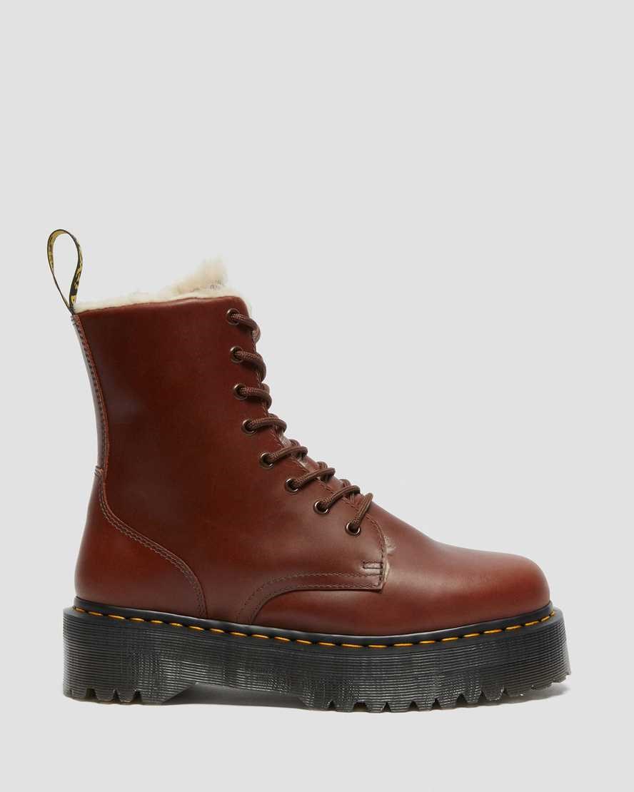 Brown Abruzzo Wp Men's Dr Martens Jadon Faux Fur Lined Ankle Boots | 478032-CJU