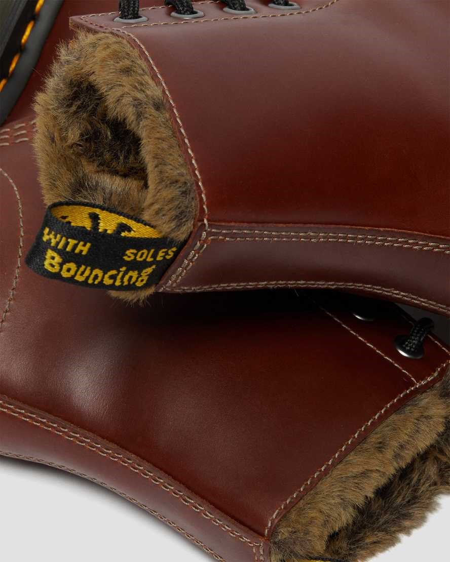 Brown Abruzzo Wp Women's Dr Martens 1460 Serena Faux Fur Lined Ankle Boots | 569173-BDQ