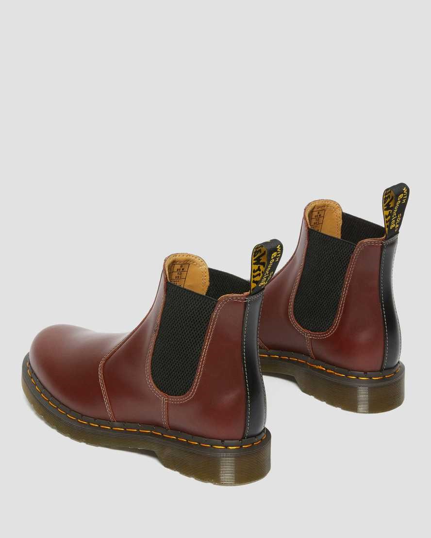 Brown Black Men's Dr Martens 2976 Abruzzo Leather Chelsea Boots | 563410-SRO