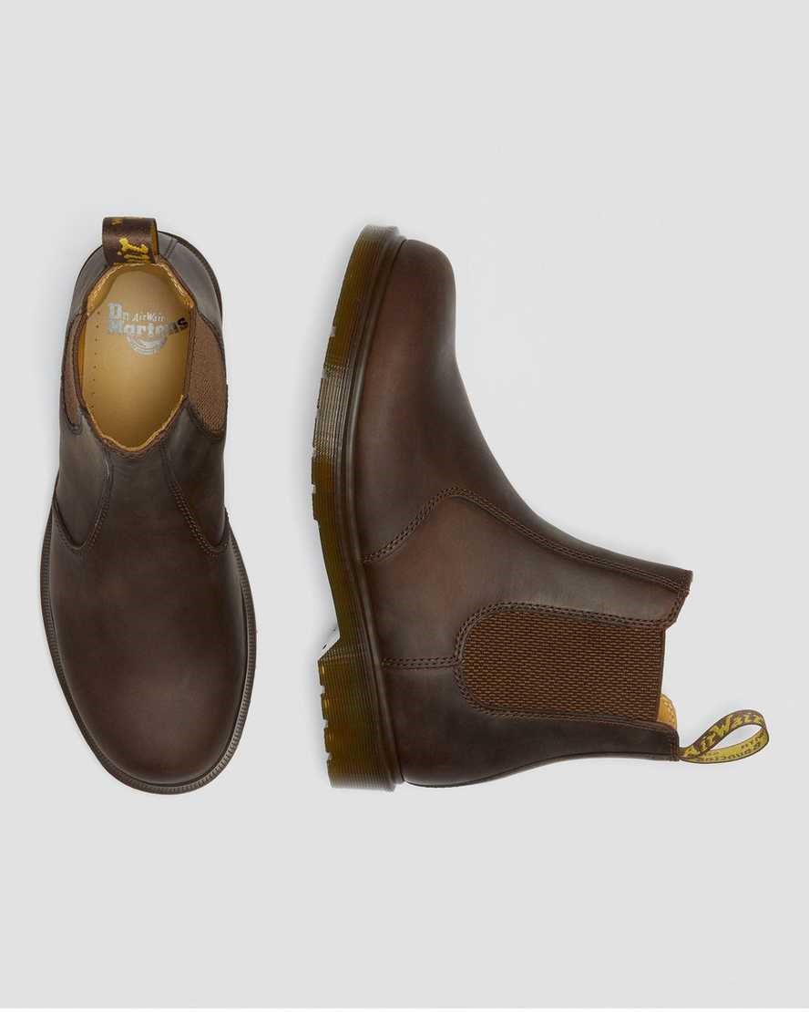 Brown Crazy Horse Leather Men's Dr Martens 2976 Crazy Horse Leather Chelsea Boots | 051798-GAN