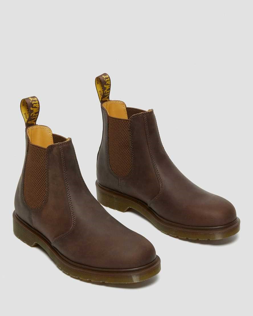 Brown Crazy Horse Leather Men's Dr Martens 2976 Crazy Horse Leather Chelsea Boots | 051798-GAN