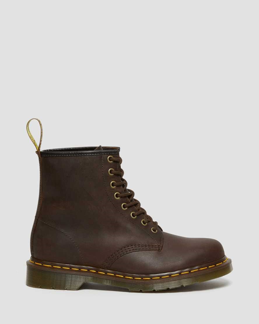 Brown Crazy Horse Leather Men's Dr Martens 1460 Crazy Horse Leather Utility Boots | 123956-JHX