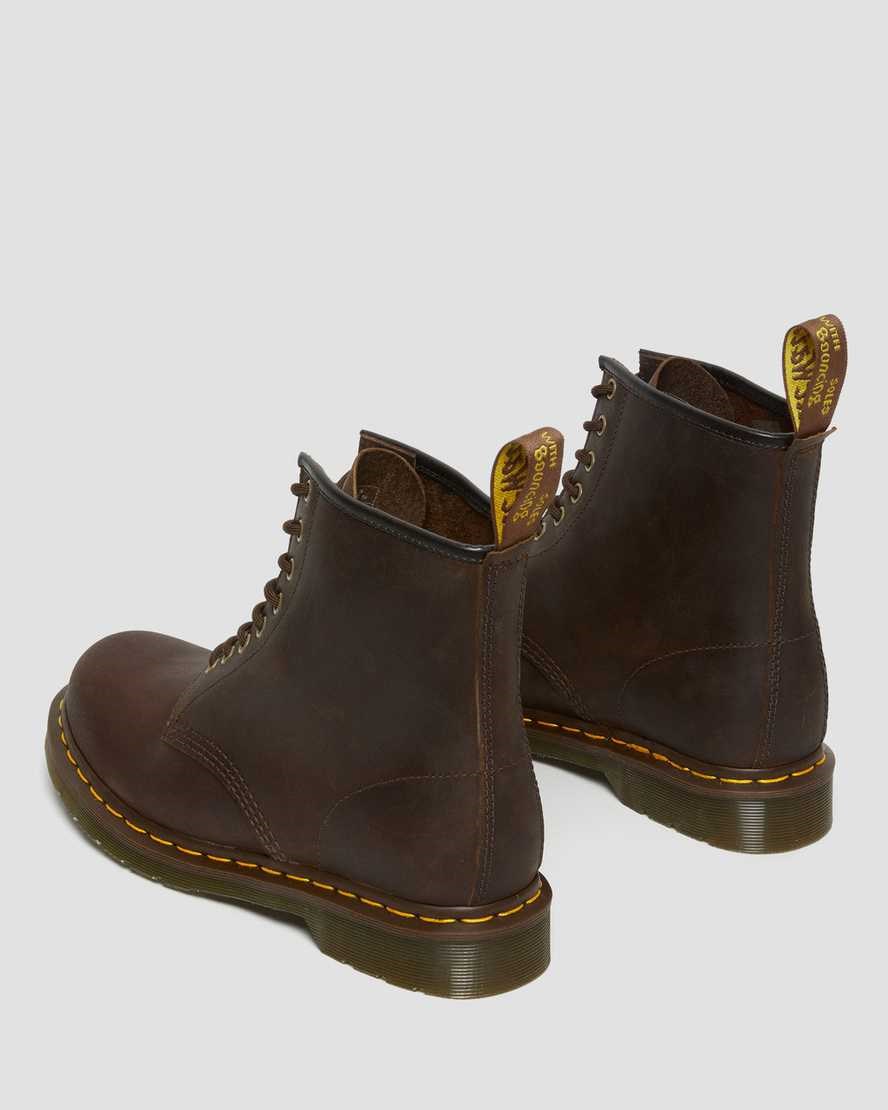 Brown Crazy Horse Leather Men's Dr Martens 1460 Crazy Horse Leather Ankle Boots | 163029-WCM