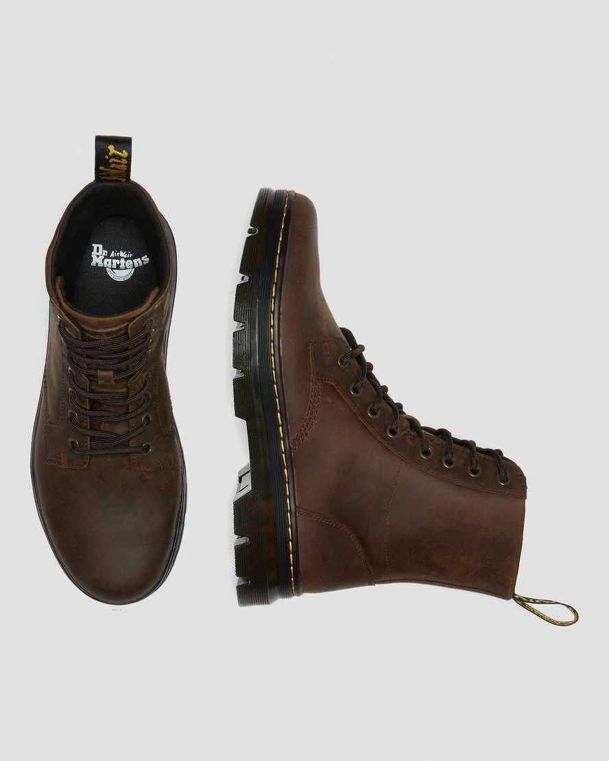 Brown Crazy Horse Leather Men's Dr Martens Combs Crazy Horse Leather Utility Boots | 253690-LYR