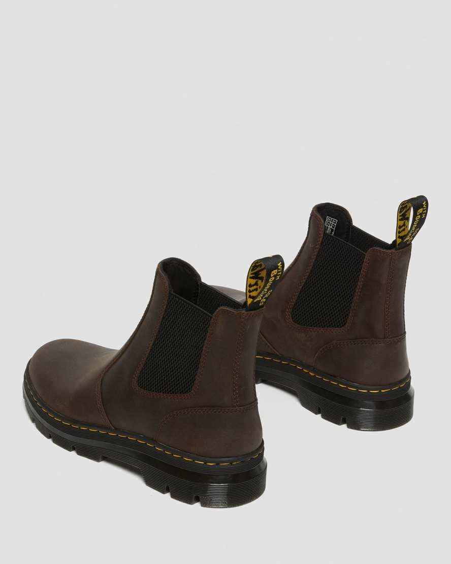 Brown Crazy Horse Leather Men's Dr Martens Embury Crazy Horse Leather Utility Boots | 473256-JGS