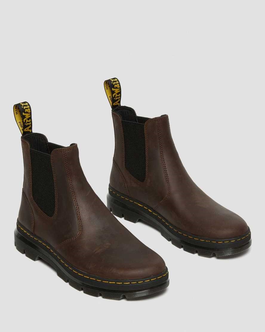 Brown Crazy Horse Leather Men's Dr Martens Embury Crazy Horse Leather Utility Boots | 473256-JGS