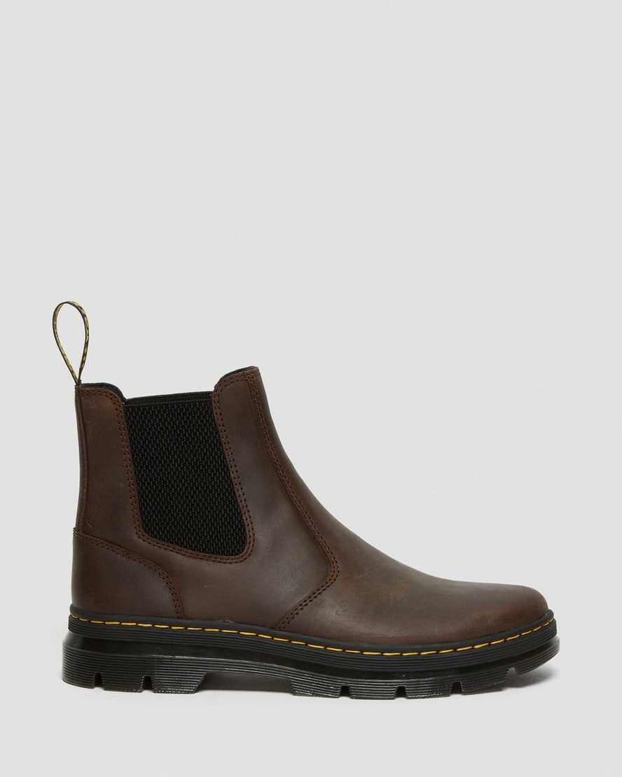 Brown Crazy Horse Leather Men's Dr Martens Embury Crazy Horse Leather Ankle Boots | 514902-BTP