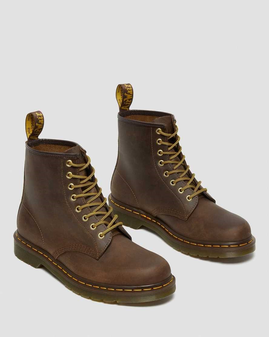 Brown Crazy Horse Leather Men's Dr Martens 1460 Crazy Horse Leather Ankle Boots | 983054-RWT