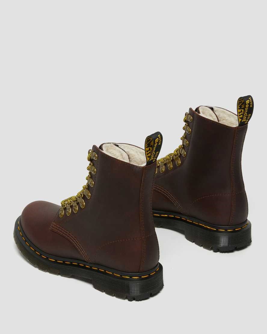 Brown Snowplow Women's Dr Martens 1460 Pascal DM's Wintergrip Leather Ankle Boots | 073815-PEZ