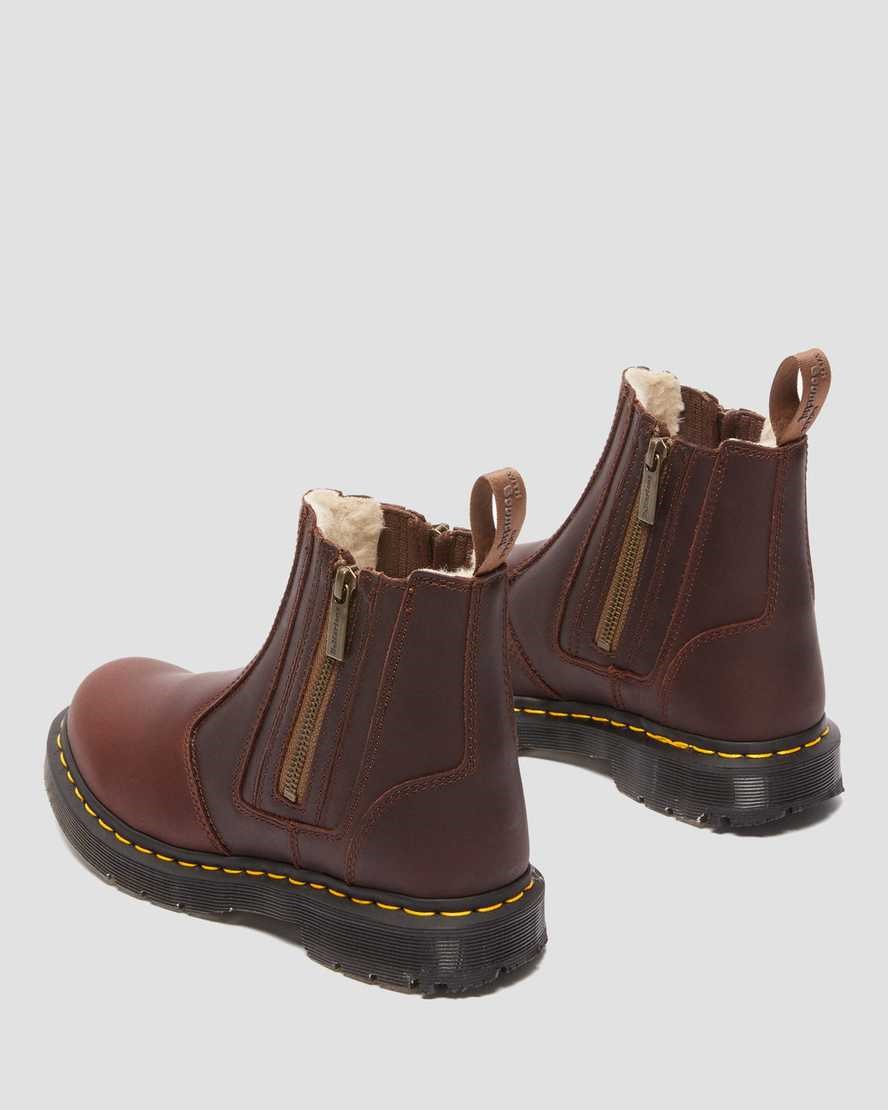 Brown Snowplow Women's Dr Martens 2976 DM's Wintergrip Zip Ankle Boots | 519043-DMT