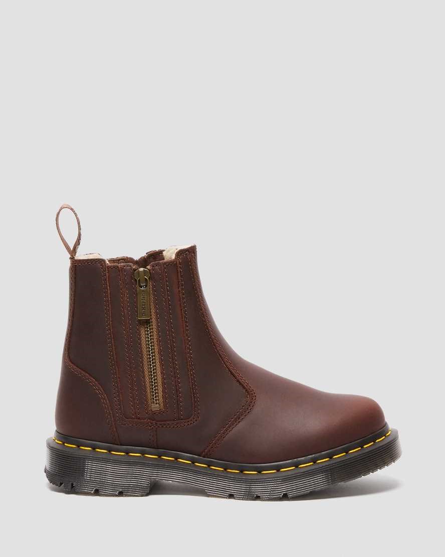 Brown Snowplow Women's Dr Martens 2976 DM's Wintergrip Zip Ankle Boots | 519043-DMT