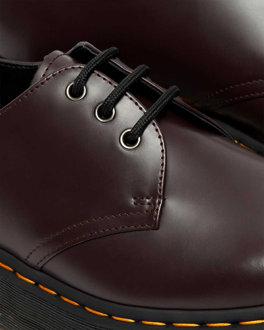 Burgundy Smooth Leather Men's Dr Martens 1461 Smooth Leather Oxford Shoes | 364589-MRW