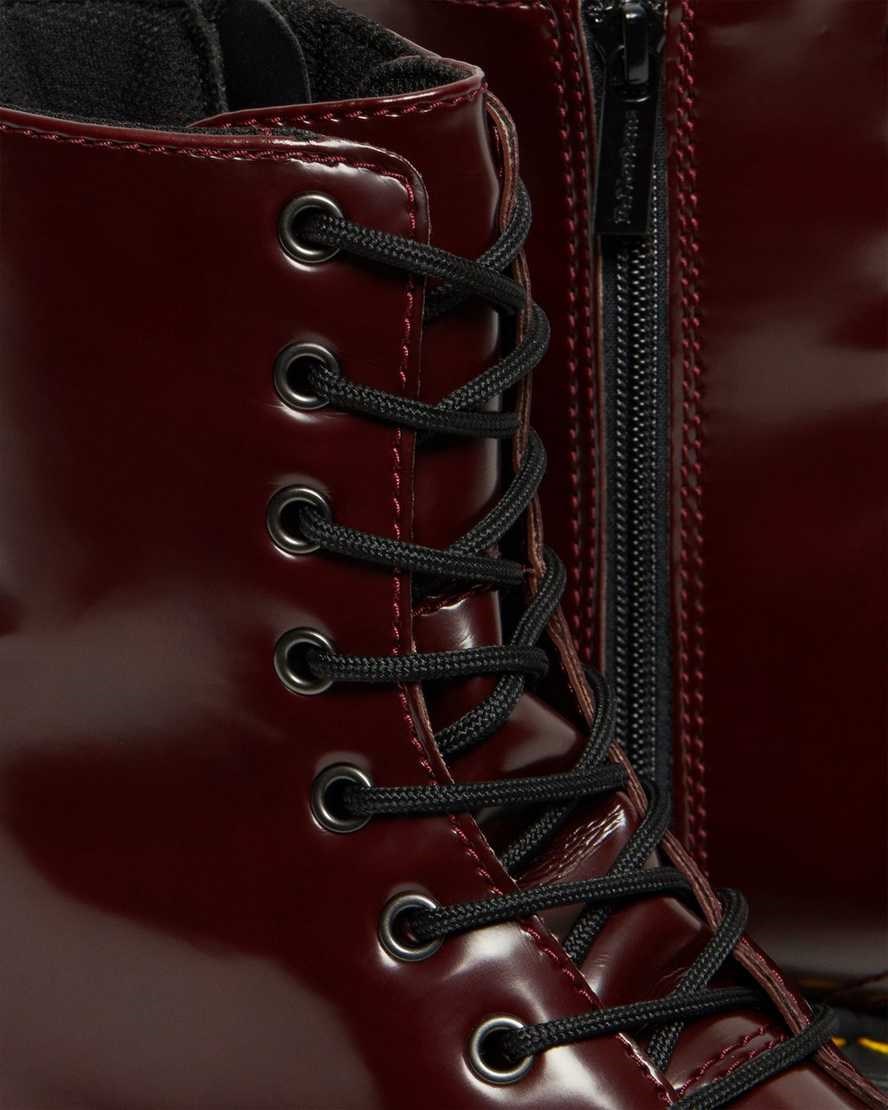 Cherry Red Oxford Rub Off Men's Dr Martens Vegan Jadon II Zip Up Boots | 032798-ZVU