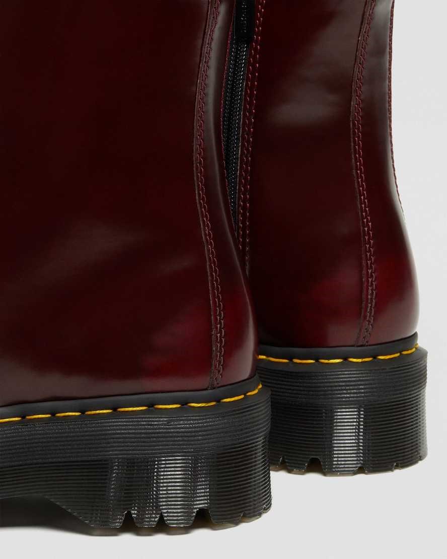 Cherry Red Oxford Rub Off Men's Dr Martens Vegan Jadon II Zip Up Boots | 032798-ZVU