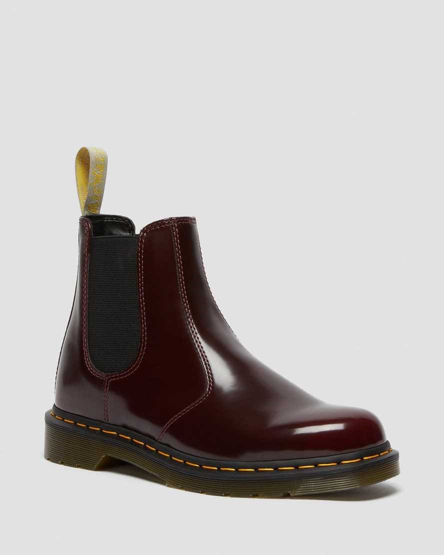 Cherry Red Oxford Rub Off Men's Dr Martens Vegan 2976 Ankle Boots | 346082-FML