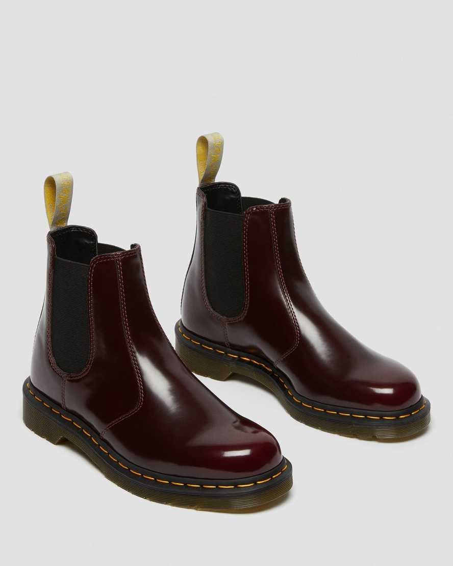 Cherry Red Oxford Rub Off Men's Dr Martens Vegan 2976 Ankle Boots | 346082-FML