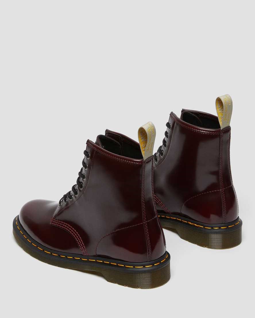 Cherry Red Oxford Rub Off Men's Dr Martens Vegan 1460 Lace Up Boots | 402795-PKG