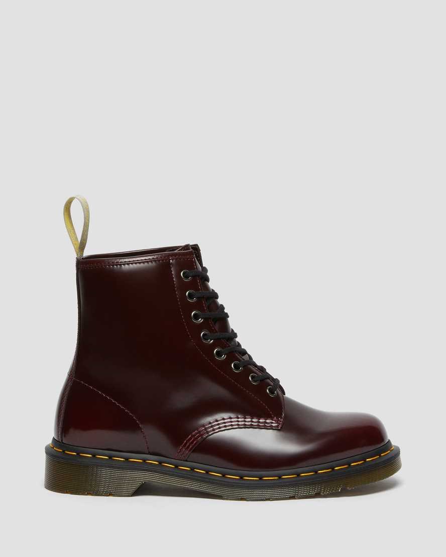 Cherry Red Oxford Rub Off Men's Dr Martens Vegan 1460 Lace Up Boots | 402795-PKG