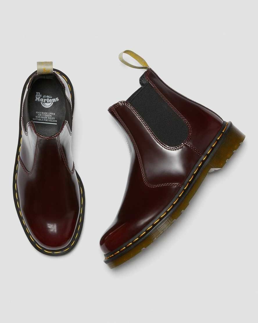 Cherry Red Oxford Rub Off Men's Dr Martens Vegan 2976 Chelsea Boots | 716890-GYC