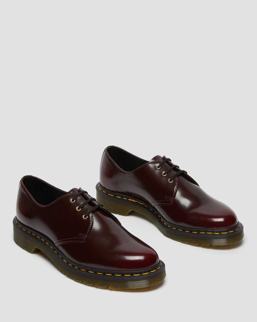 Cherry Red Oxford Rub Off Men's Dr Martens Vegan 1461 Oxford Shoes | 763840-LOQ