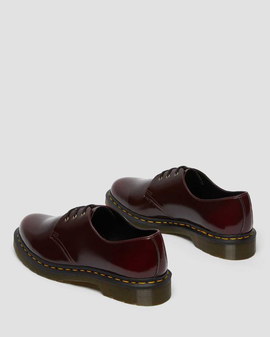 Cherry Red Oxford Rub Off Men's Dr Martens Vegan 1461 Oxford Shoes | 763840-LOQ