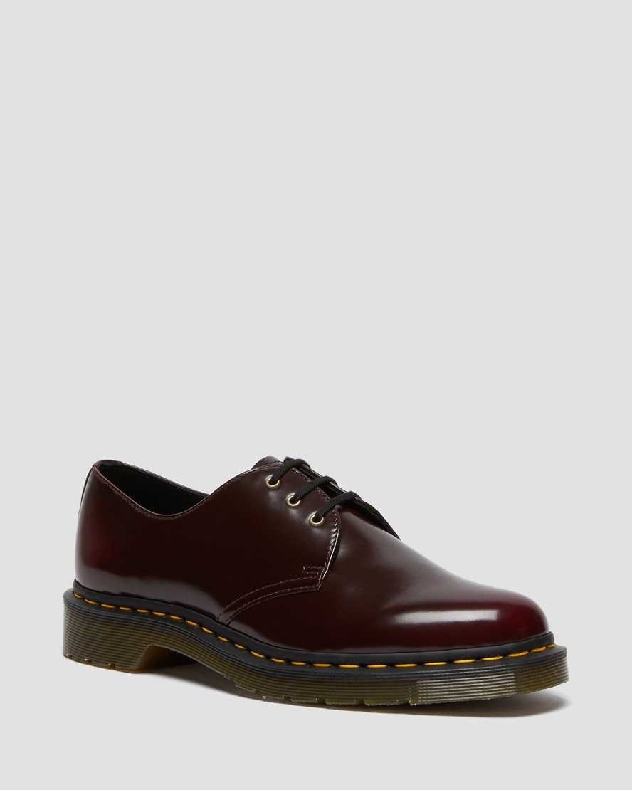 Cherry Red Oxford Rub Off Men\'s Dr Martens Vegan 1461 Oxford Shoes | 763840-LOQ