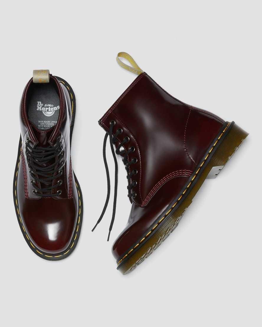 Cherry Red Oxford Rub Off Women's Dr Martens Vegan 1460 Ankle Boots | 238641-IHG