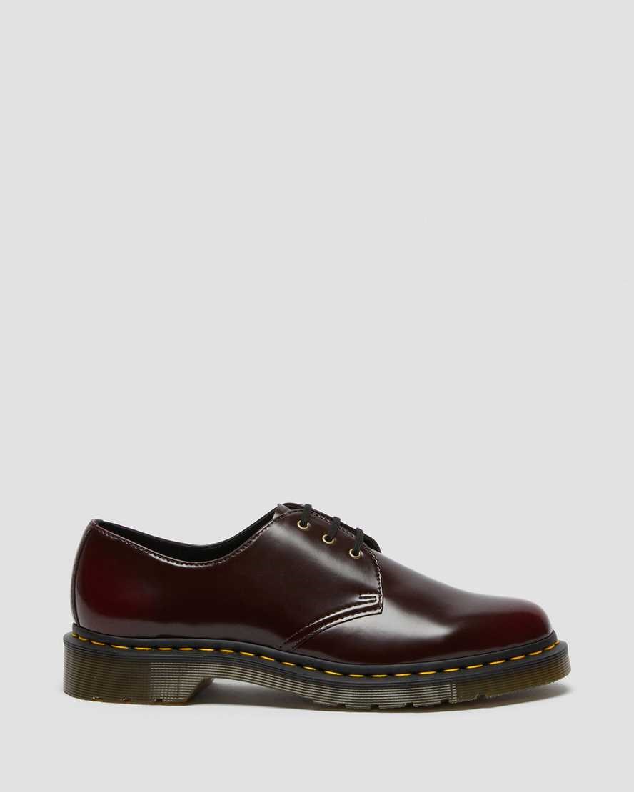 Cherry Red Oxford Rub Off Women's Dr Martens Vegan 1461 Oxford Shoes | 958643-AYO