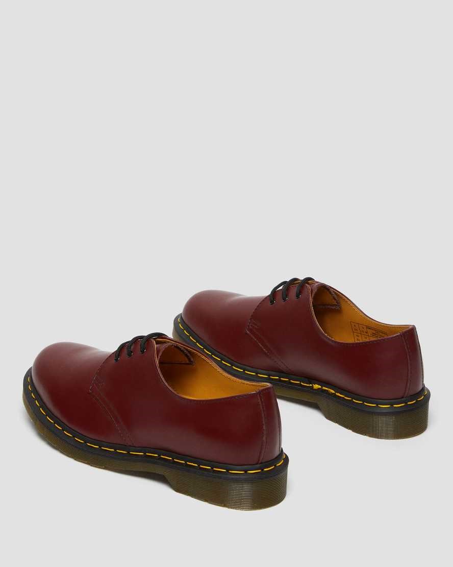 Cherry Red Smooth Leather Men's Dr Martens 1461 Smooth Leather Oxford Shoes | 831742-ZNI