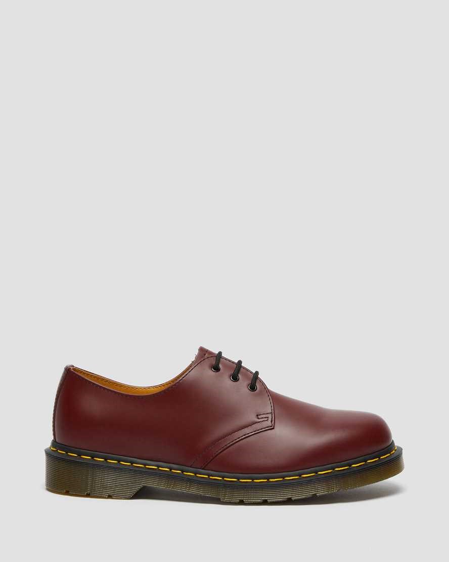 Cherry Red Smooth Leather Men's Dr Martens 1461 Smooth Leather Oxford Shoes | 831742-ZNI