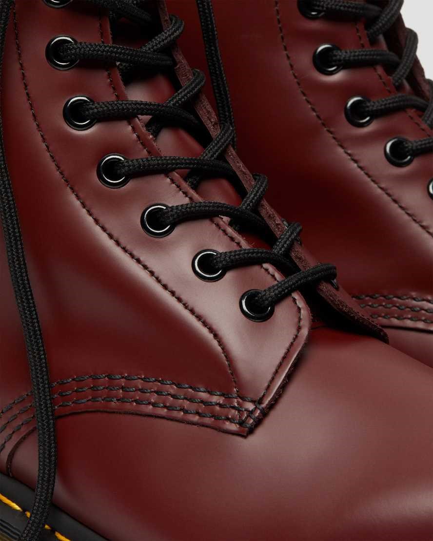 Cherry Red Smooth Leather Women's Dr Martens 1460 Smooth Leather Ankle Boots | 216374-IGR