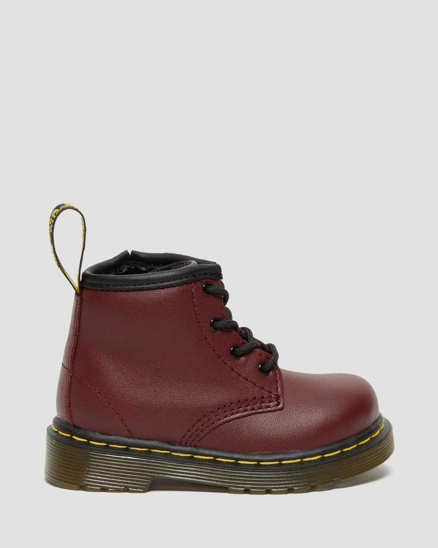 Cherry Red Softy T Kids' Dr Martens Infant 1460 Softy T Leather Lace Up Boots | 796514-LIK