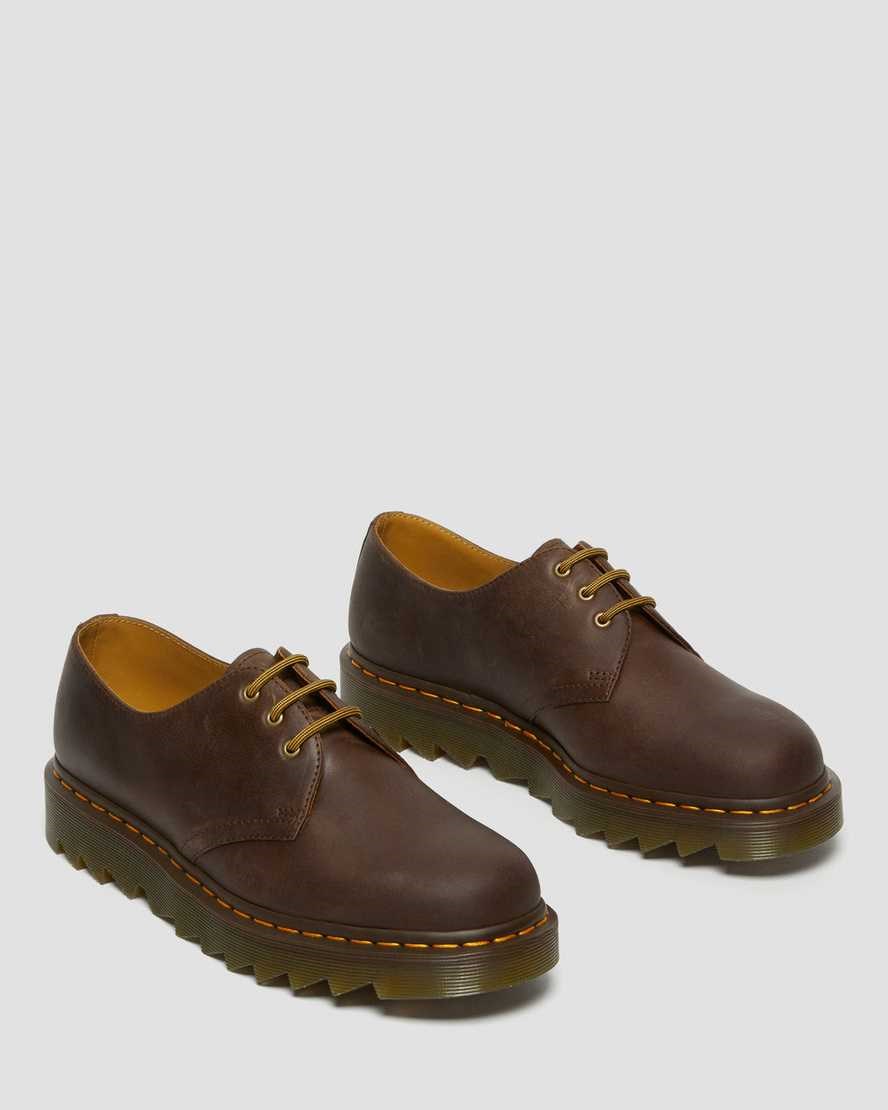 Dark Brown Crazy Horse Leather Men's Dr Martens 1461 Ziggy Leather Oxford Shoes | 034518-OBK