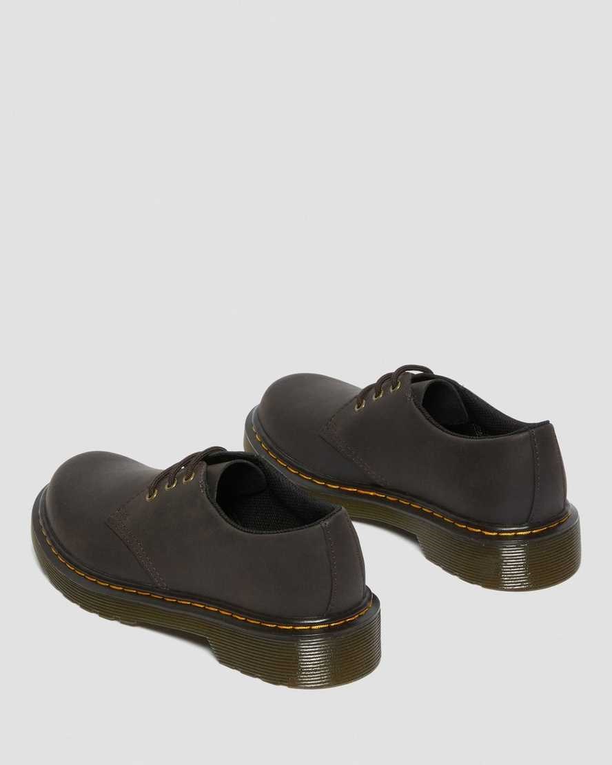 Dark Brown Wildhorse Lamper Kids' Dr Martens Junior 1461 Wildhorse Leather Oxford Shoes | 695280-ZPY