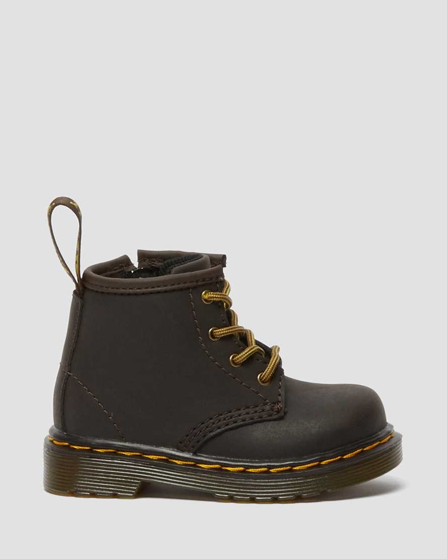 Dark Brown Wildhorse Lamper Kids' Dr Martens Infant 1460 Wildhorse Leather Lace Up Boots | 739402-JPN