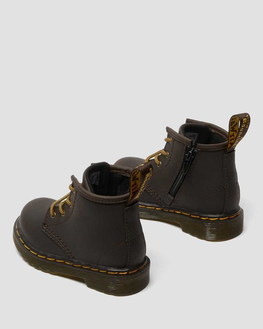 Dark Brown Wildhorse Lamper Kids' Dr Martens Infant 1460 Wildhorse Leather Lace Up Boots | 739402-JPN