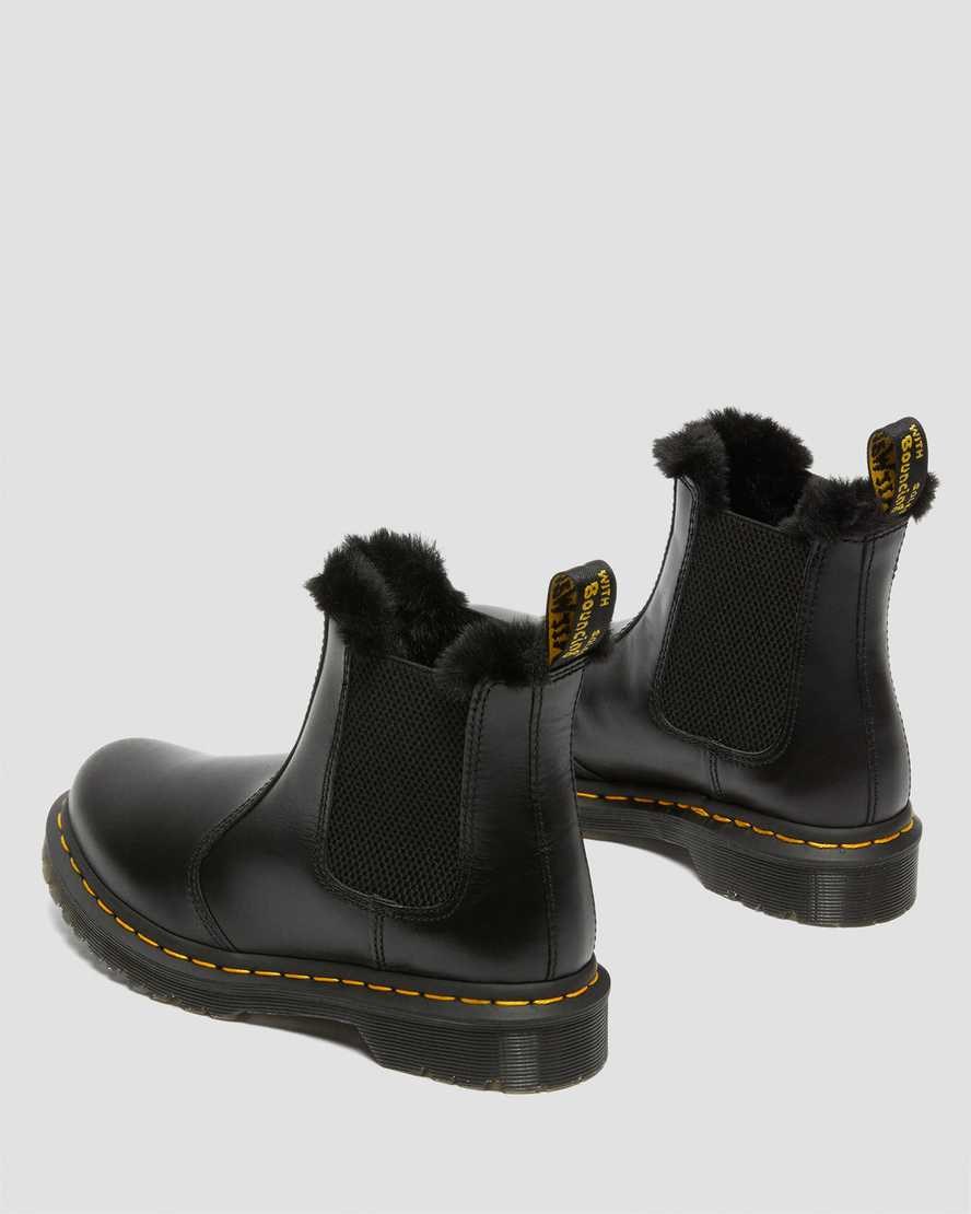 Dark Grey Atlas Women's Dr Martens 2976 Leonore Faux Fur Lined Chelsea Boots | 439081-BLW