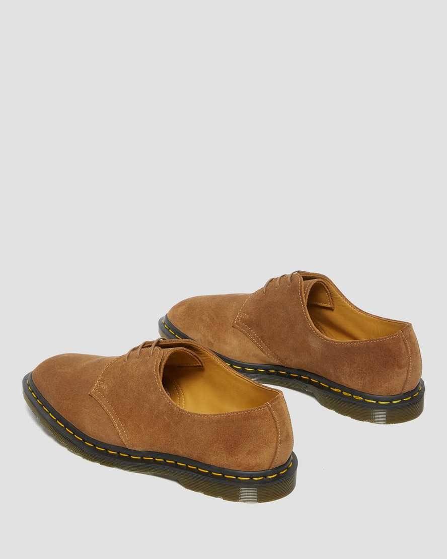 Dark Tan Repello Calf Suede Women's Dr Martens Archie II Made in England Suede Oxford Shoes | 032518-TVM