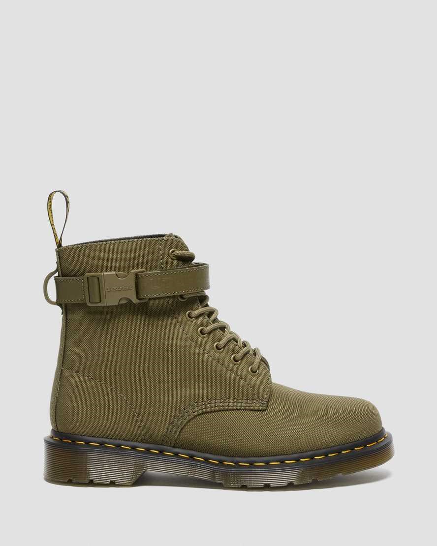 Dms Olive Extra Tough Nylon Men's Dr Martens 1460 Futura Olive Strap Ankle Boots | 075169-ENF