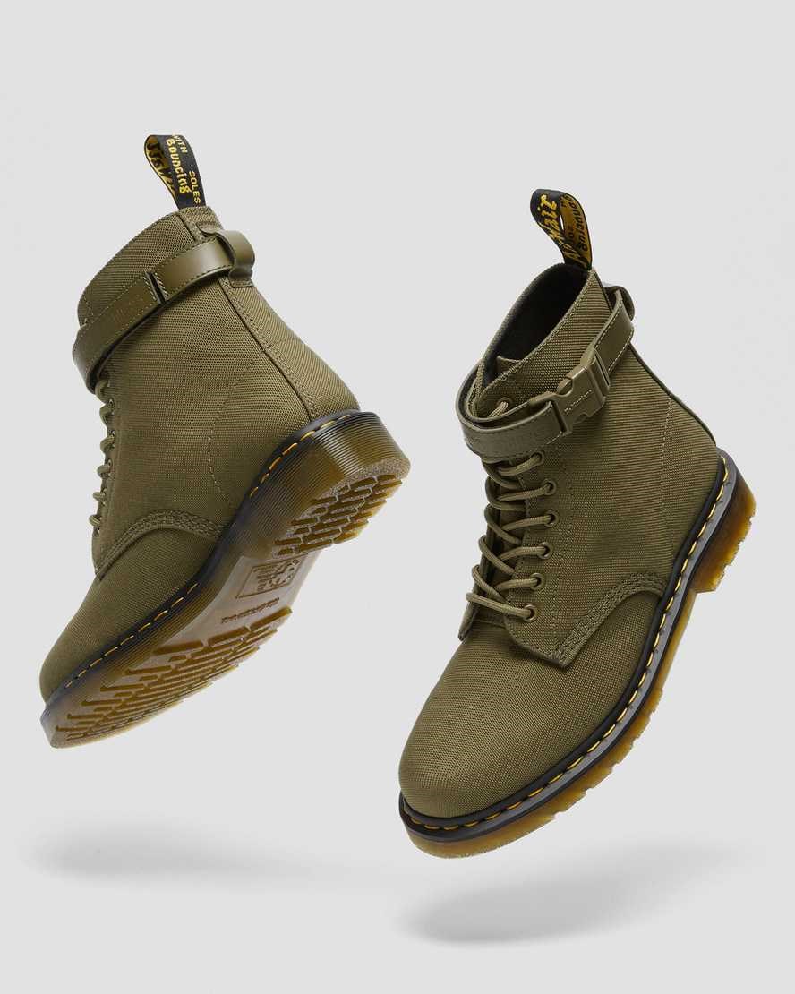 Dms Olive Extra Tough Nylon Men's Dr Martens 1460 Futura Olive Strap Ankle Boots | 075169-ENF