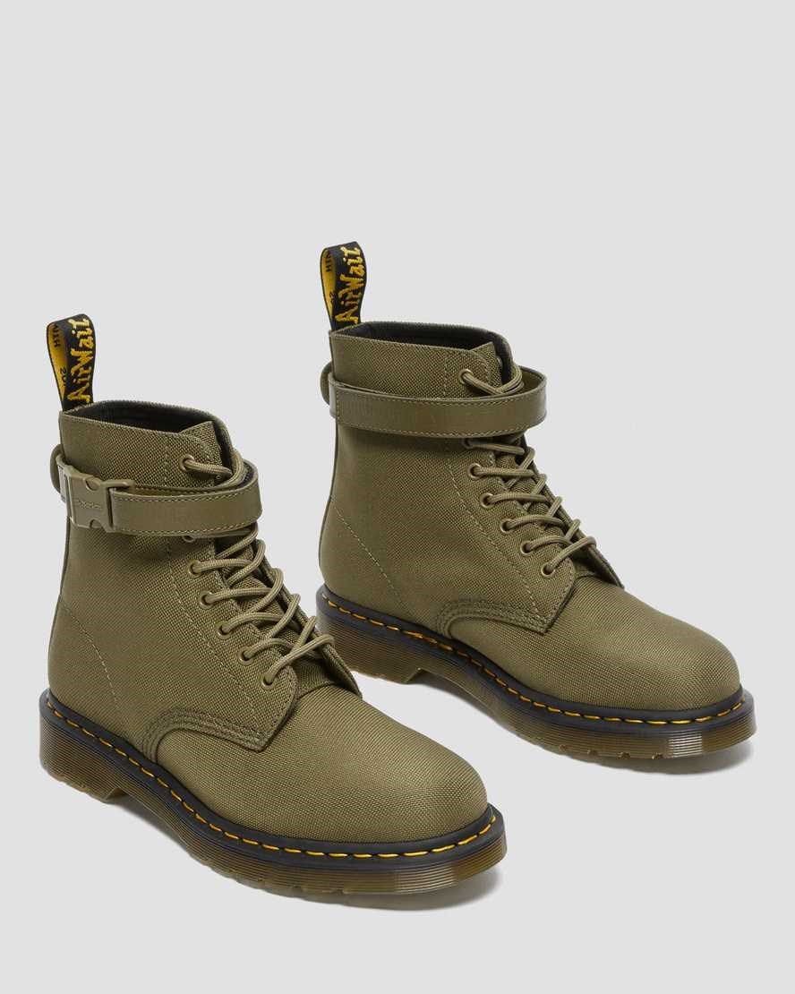 Dms Olive Extra Tough Nylon Men's Dr Martens 1460 Futura Olive Strap Ankle Boots | 075169-ENF