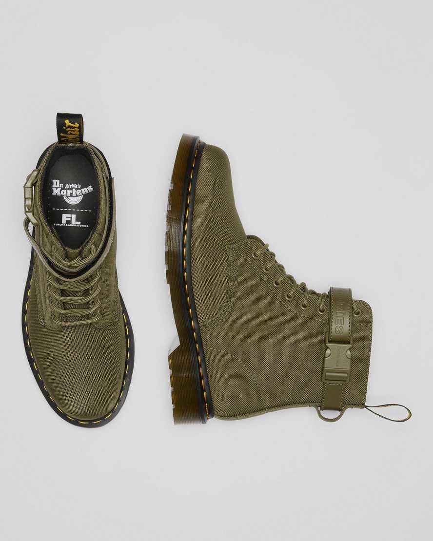 Dms Olive Extra Tough Nylon Men's Dr Martens 1460 Futura Olive Strap Lace Up Boots | 723149-BRL