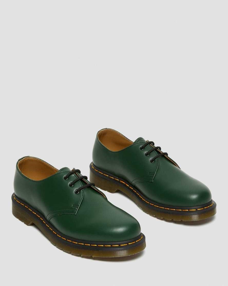 Green Smooth Leather Men's Dr Martens 1461 Smooth Leather Oxford Shoes | 168345-KZH