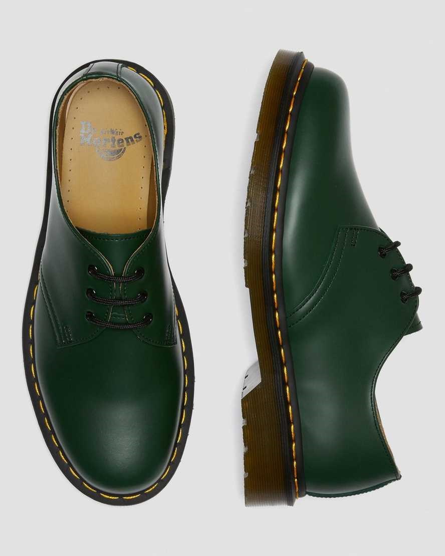 Green Smooth Leather Men's Dr Martens 1461 Smooth Leather Oxford Shoes | 168345-KZH