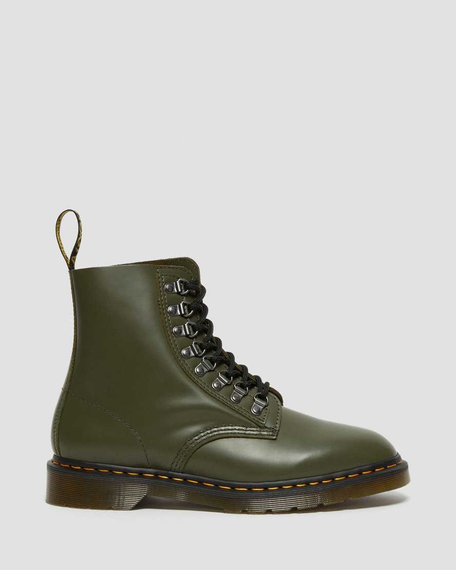 Green Smooth Leather Men's Dr Martens 1460 Pascal Verso Smooth Leather Ankle Boots | 561390-SXO