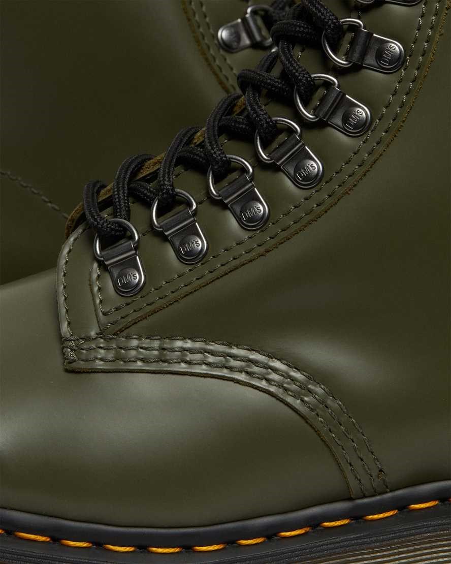 Green Smooth Leather Men's Dr Martens 1460 Pascal Verso Smooth Leather Ankle Boots | 561390-SXO