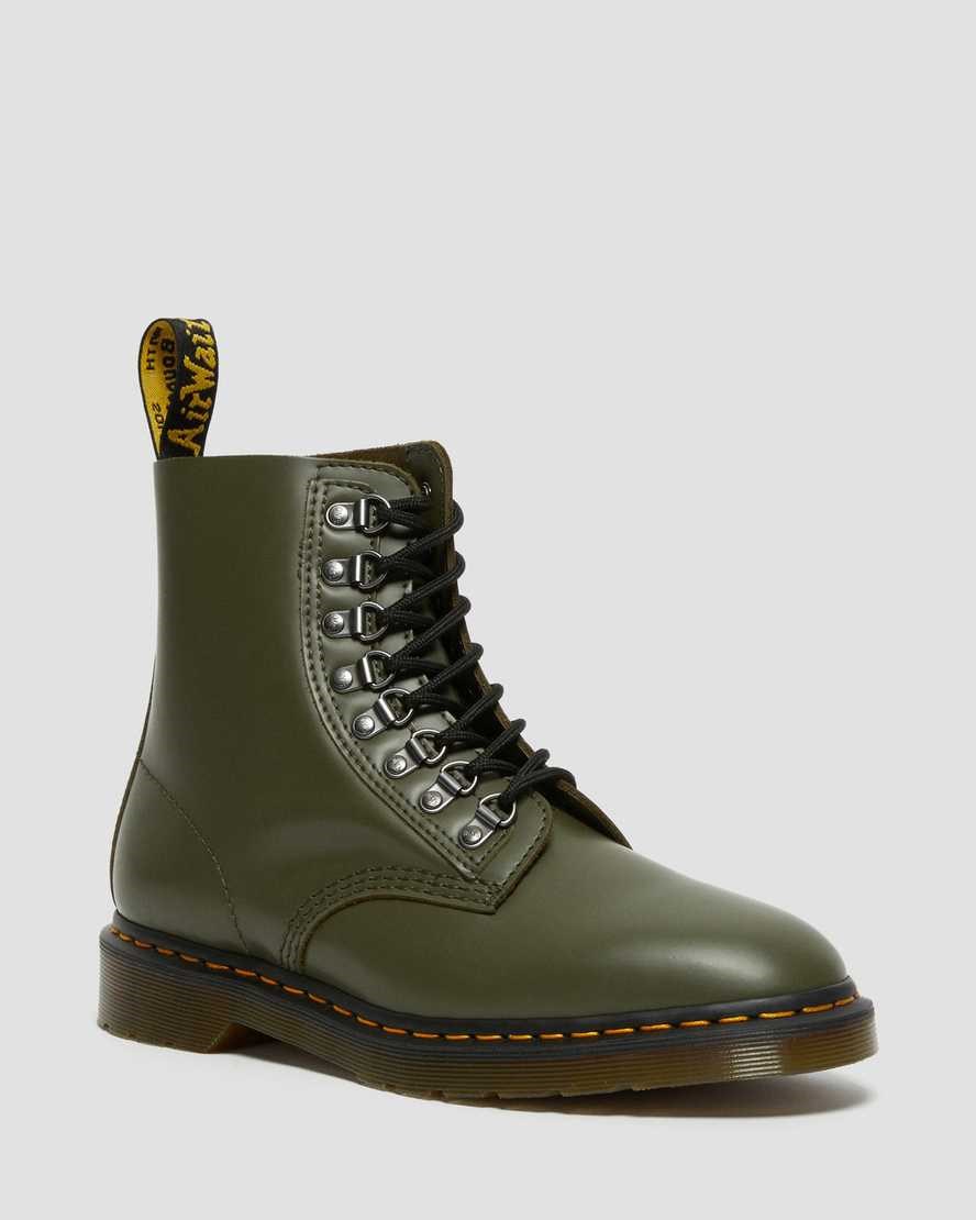 Green Smooth Leather Men\'s Dr Martens 1460 Pascal Verso Smooth Leather Ankle Boots | 561390-SXO